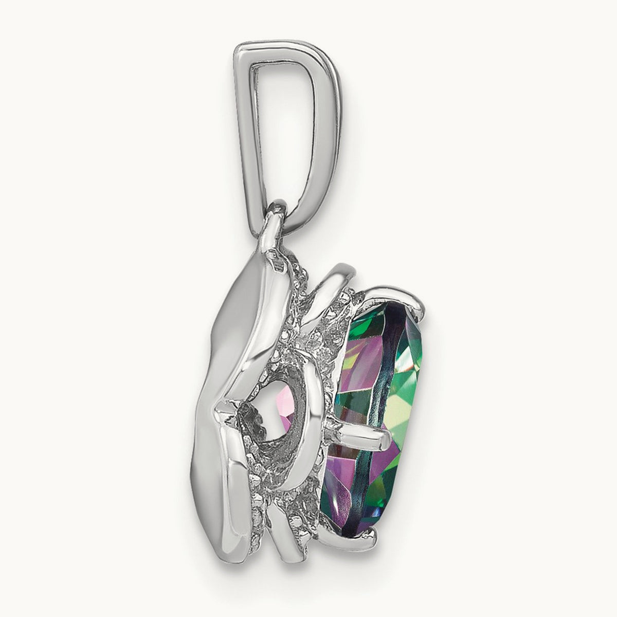 Cushion Mystic Fire Topaz and Diamond Pendant — photo set
