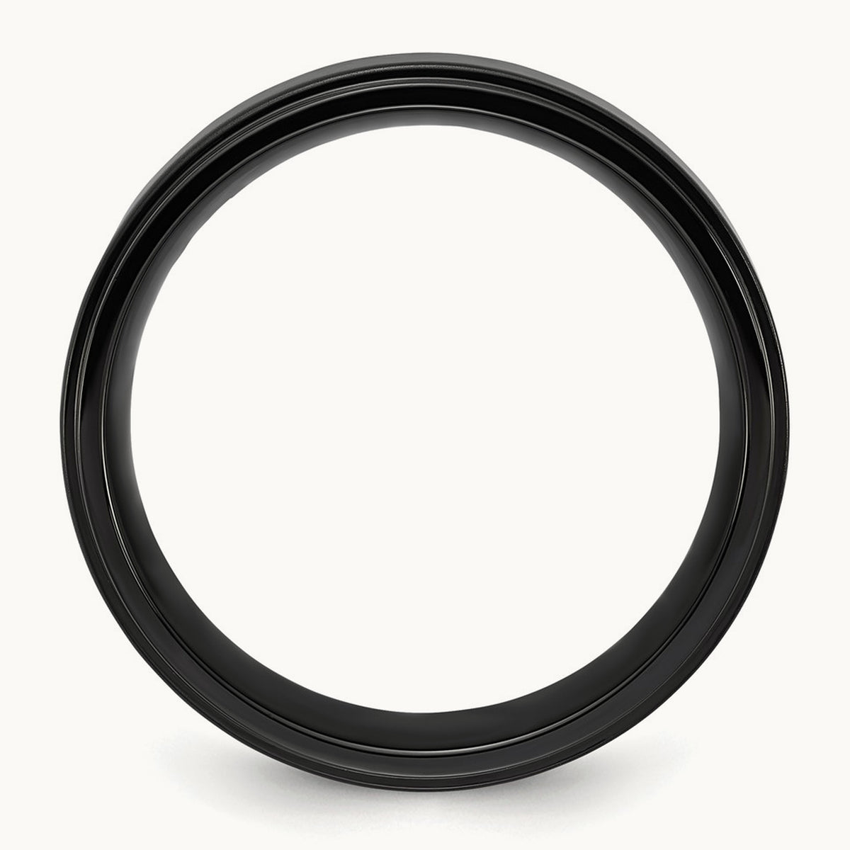Polished Black IP-plated Brushed Center Band, 8mm, Stainless Steel
