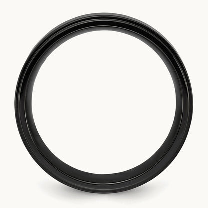 Polished Black IP-plated Brushed Center Band, 8mm, Stainless Steel