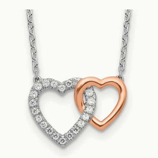 Interlocking Heart Necklace, 0.20 ct tw Lab-Grown Diamond