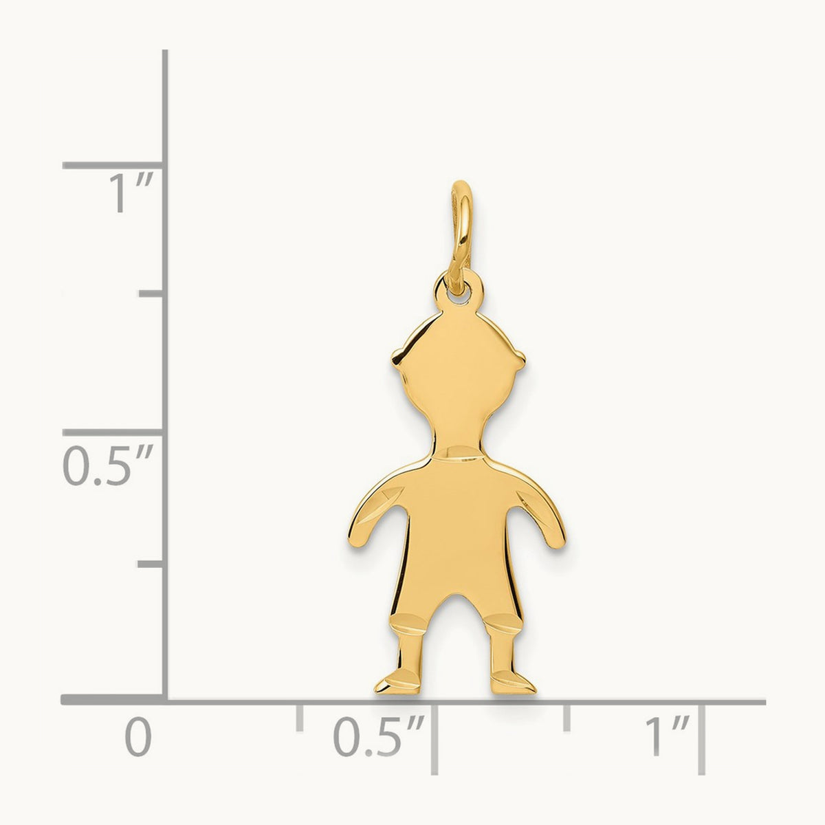 .018 Depth Engravable Boy Charm — 14K Yellow Gold, 25mm