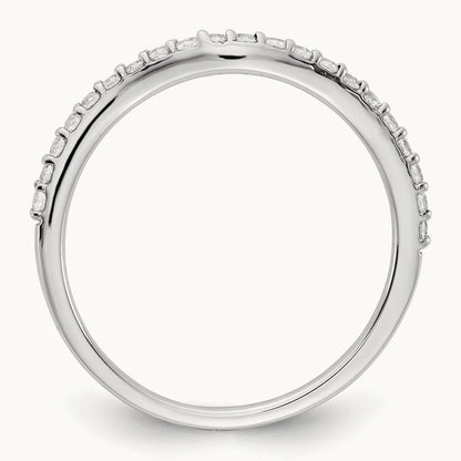 Curved Diamond Ring, 14K White Gold