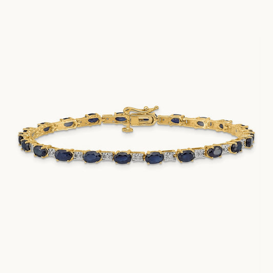 Diamond and Sapphire Bracelet, 14K