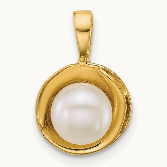 Polished 6- Button Freshwater Cultured Pearl Pendant, 7mm, 14K