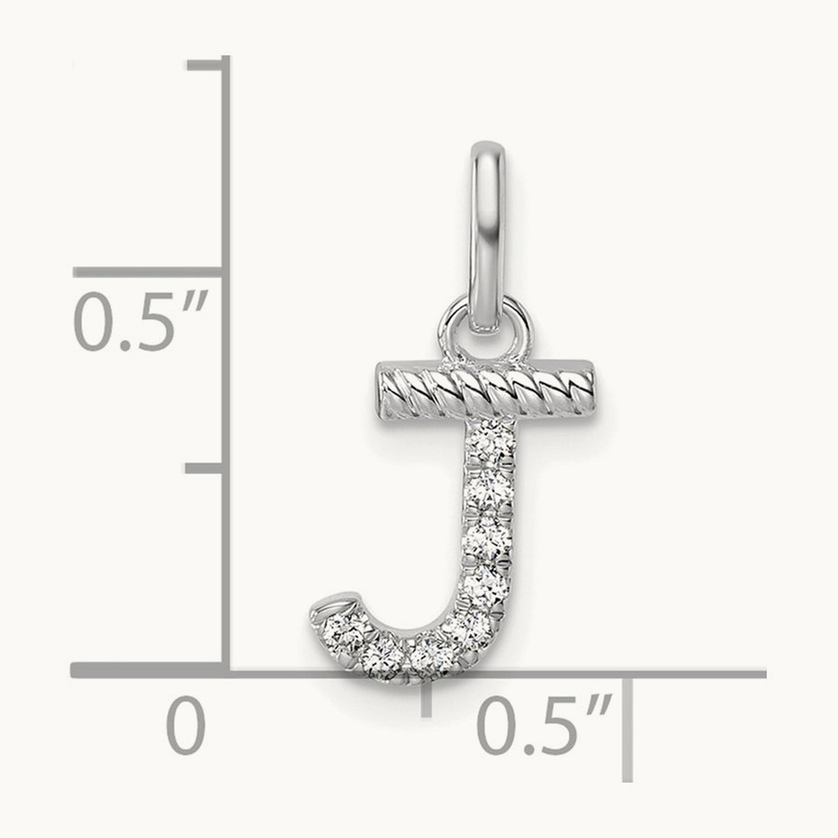 Twisted Diamond Charm — 14K White Gold, J