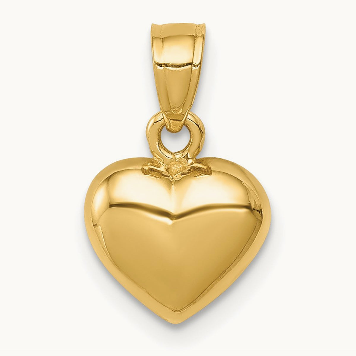Polished One-sided Heart Pendant, 14K