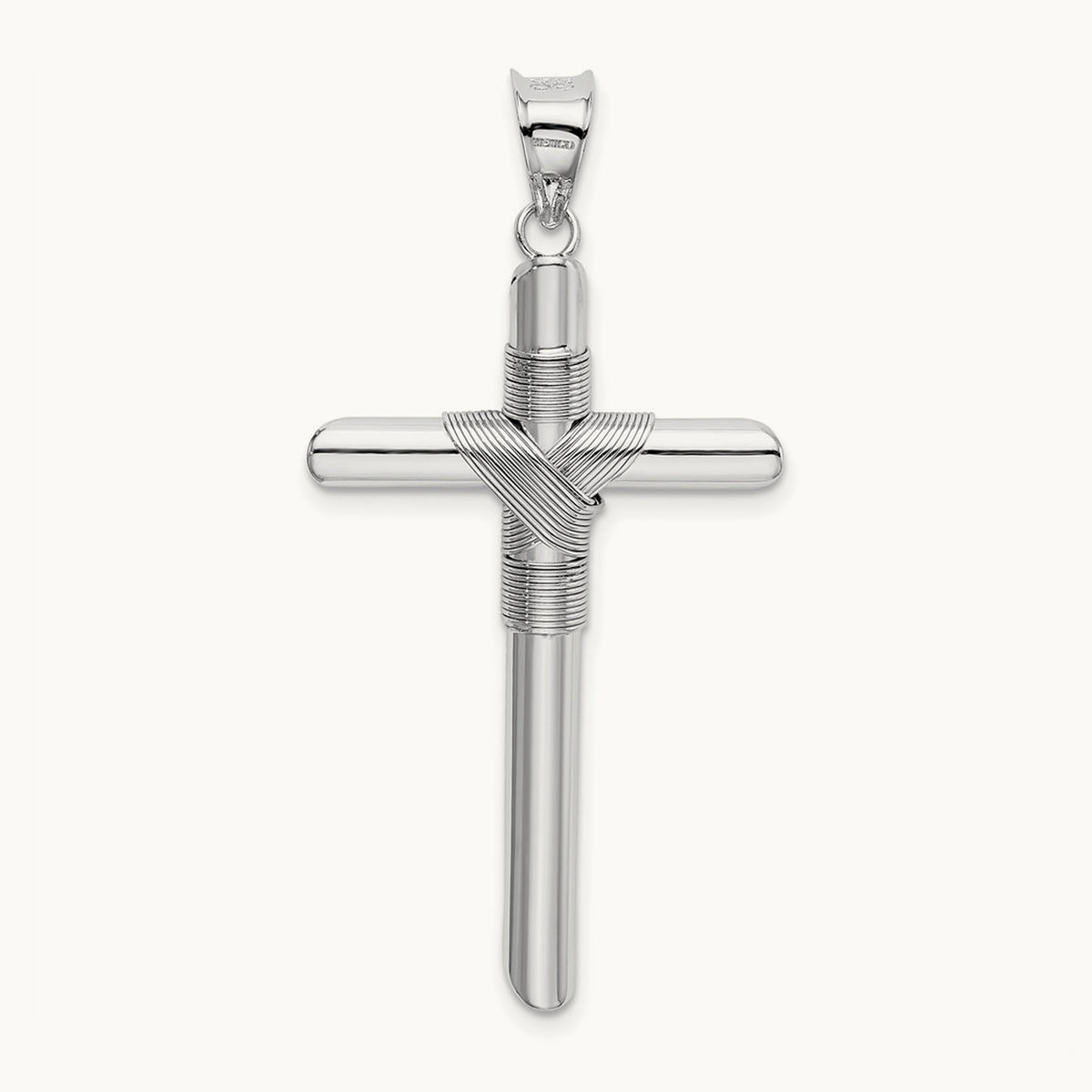 Center Wrap Tube Cross Pendant — 42.76mm