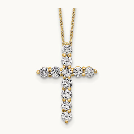 Cross Pendant Necklace, 1.50 ct tw Lab-Grown Diamond