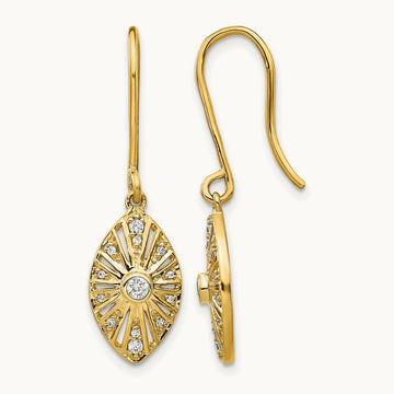 Diamond Vintage Dangle Earrings, 14K