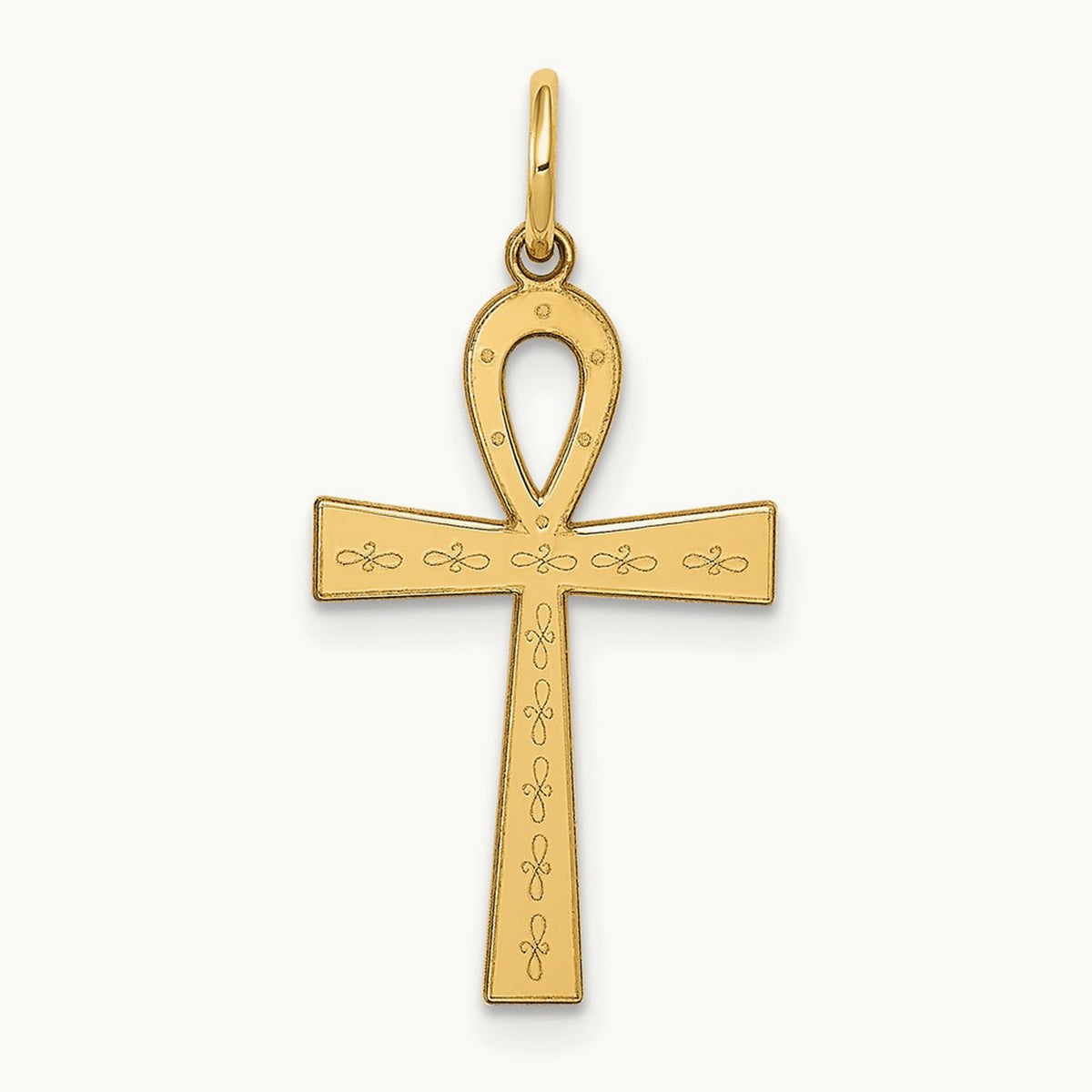 Laser Designed Ankh Cross Charm — 25mm