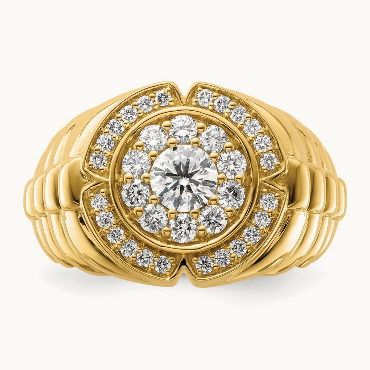 Men's Cluster Ring — 10K Yellow Gold, 10