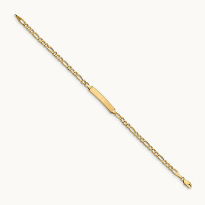 Semi-Solid Figaro Link ID Bracelet — 8mm