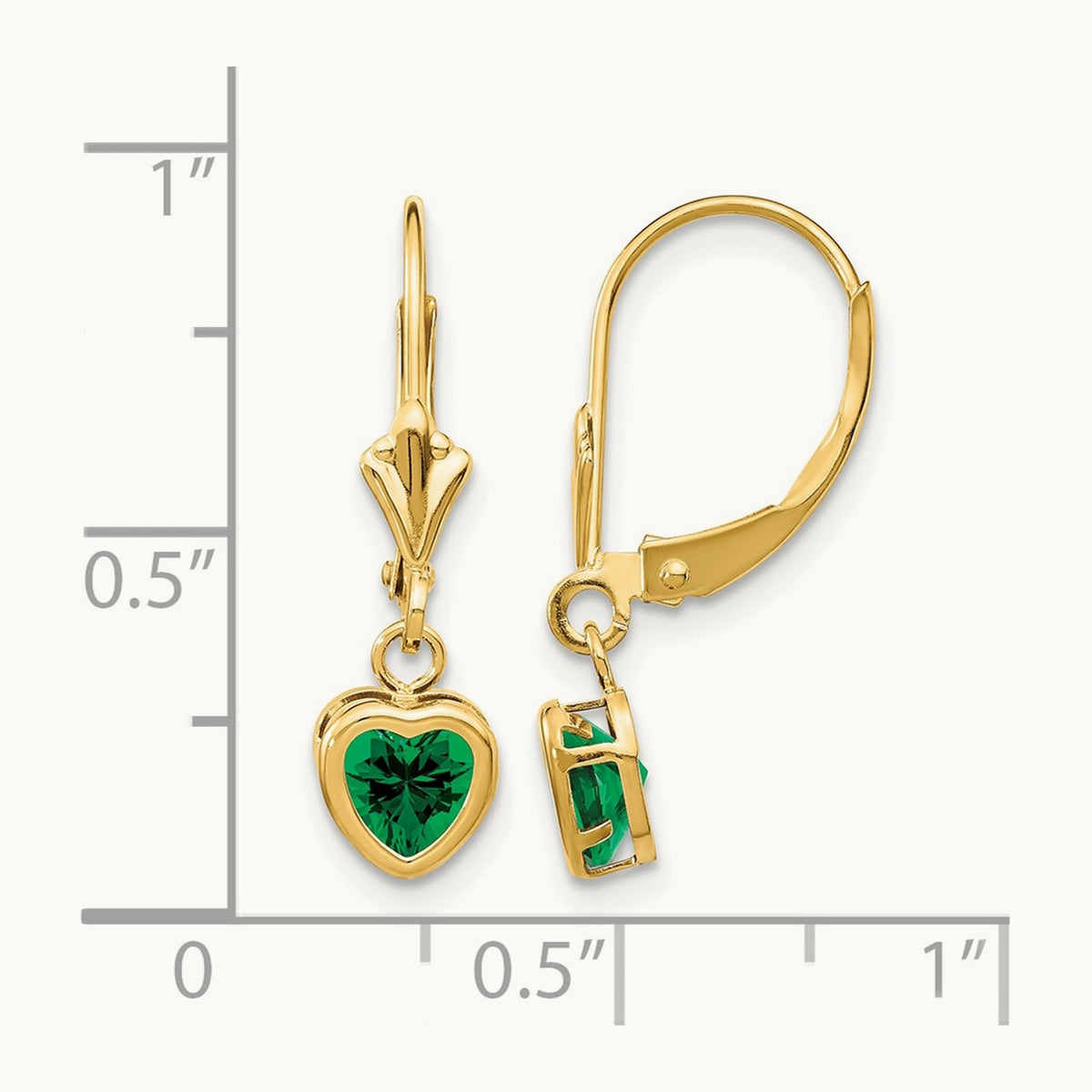 Heart Mount St. Helens Earrings, 5mm, 14K