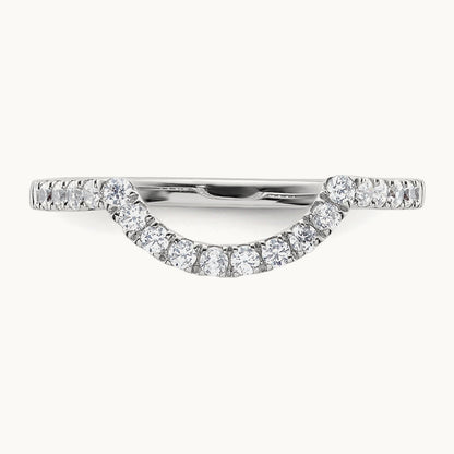 Diamond Contour Wedding Band, 14K White Gold