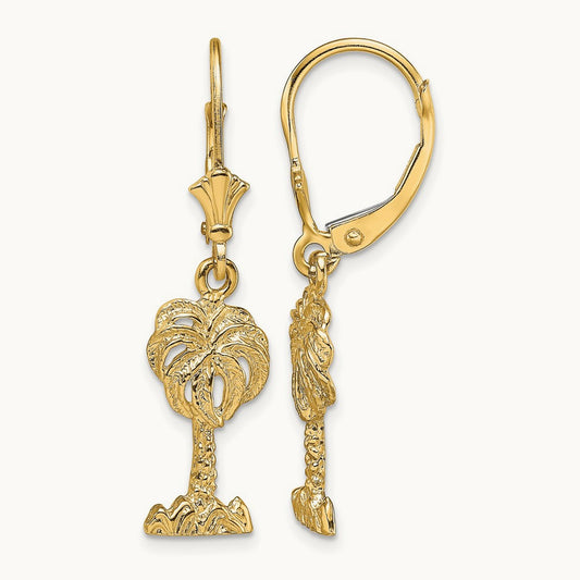 Palm Tree Leverback Earrings — photo set