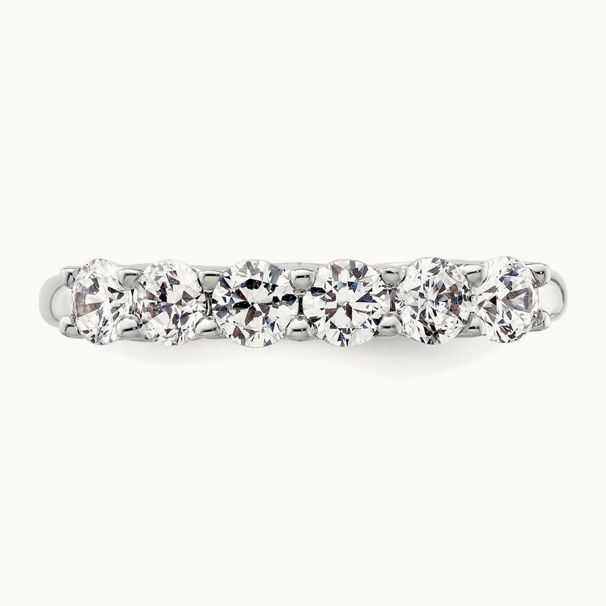 6-Stone Diamond Band, 14K White Gold