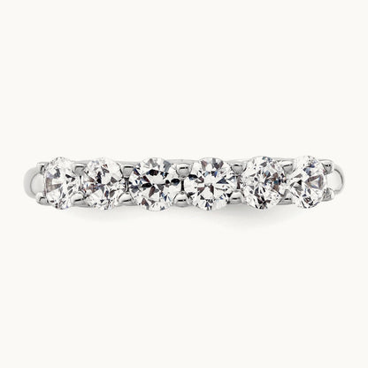 6-Stone Diamond Band, 14K White Gold