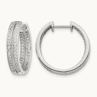 Diamond In/Out Hinged Hoop Earrings — photo set