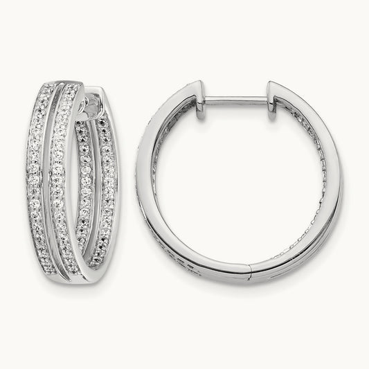 Diamond In/Out Hinged Hoop Earrings — photo set