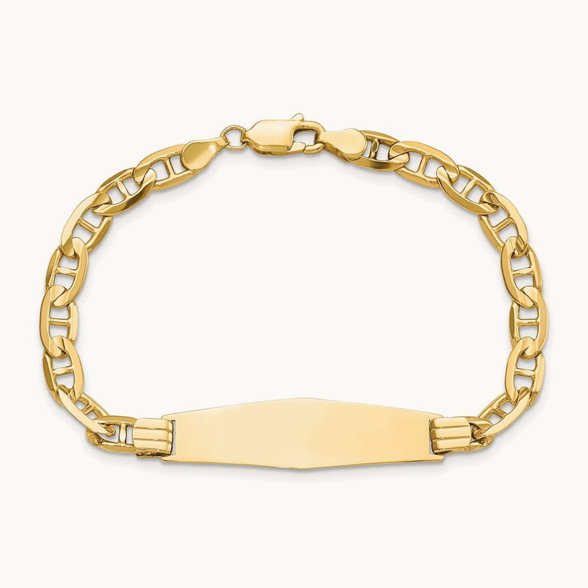 Anchor Soft Diamond Shape ID Bracelet, 14K