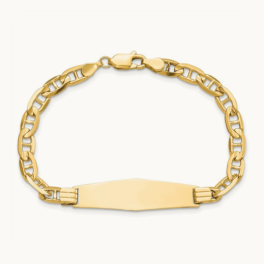 Anchor Soft Diamond Shape ID Bracelet, 14K