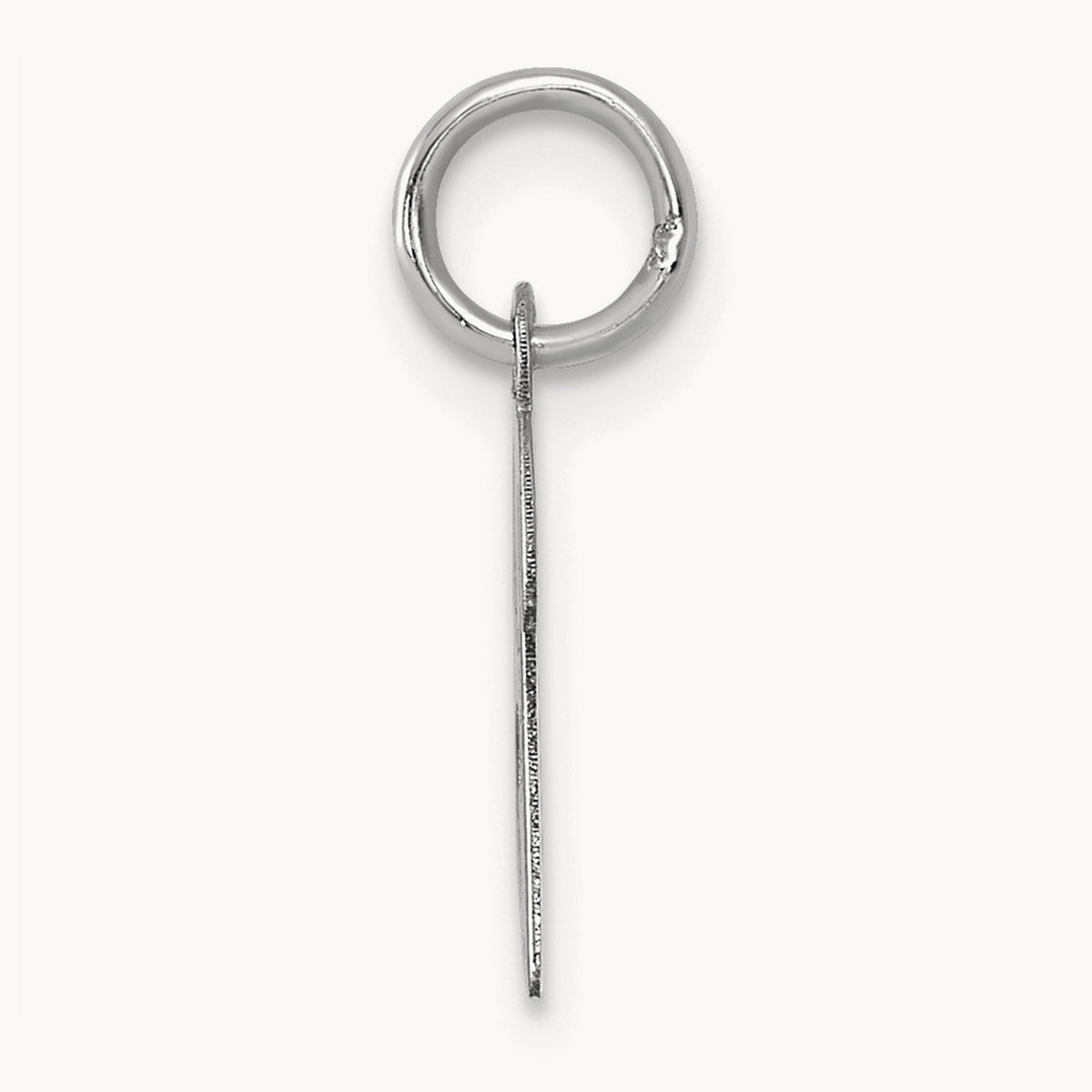 Small Script Letter B Initial Charm, 14K White Gold