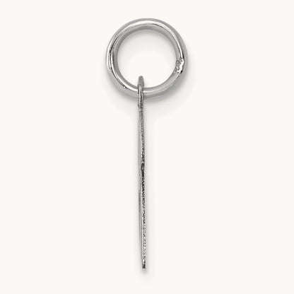 Small Script Letter B Initial Charm, 14K White Gold
