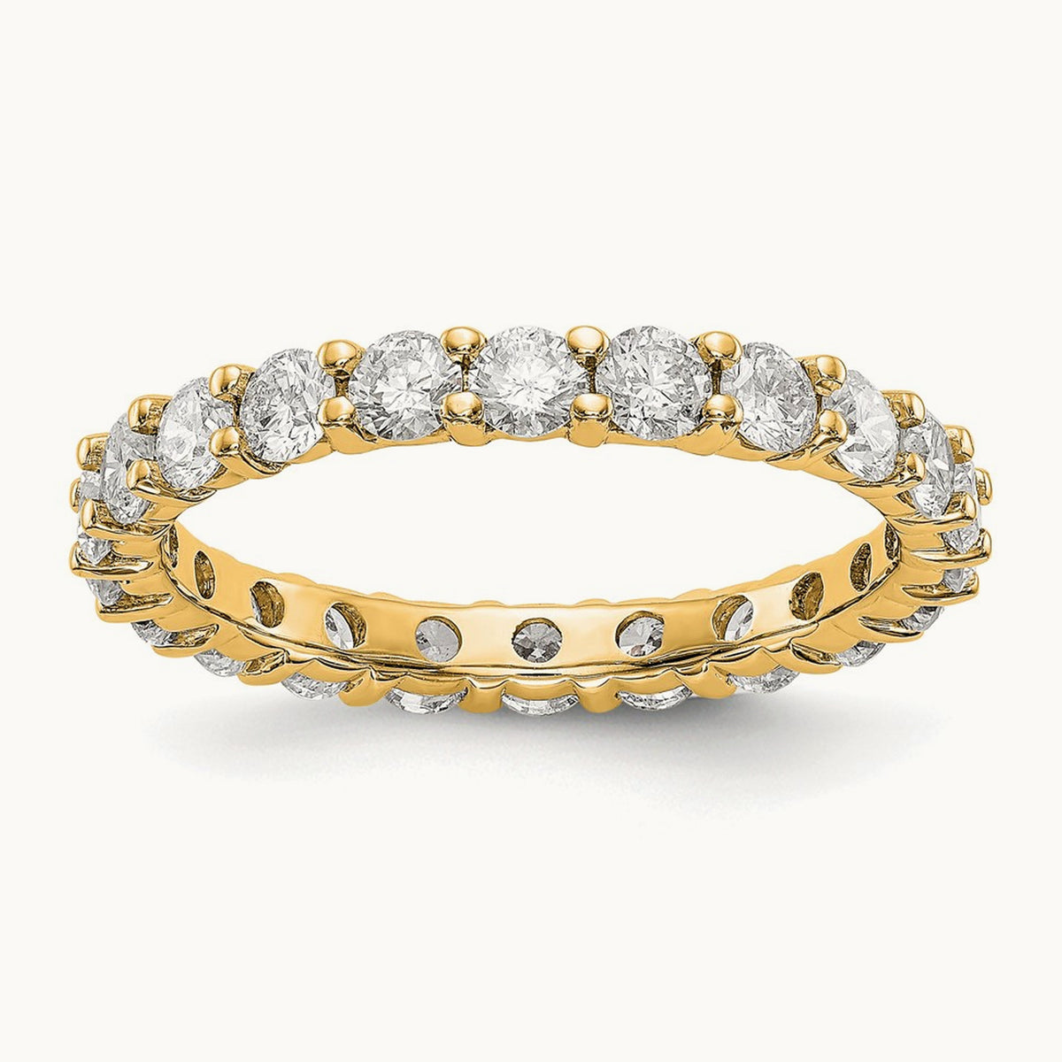 Polished Shared Prong Diamond Eternity Band — 14K Yellow Gold (4)