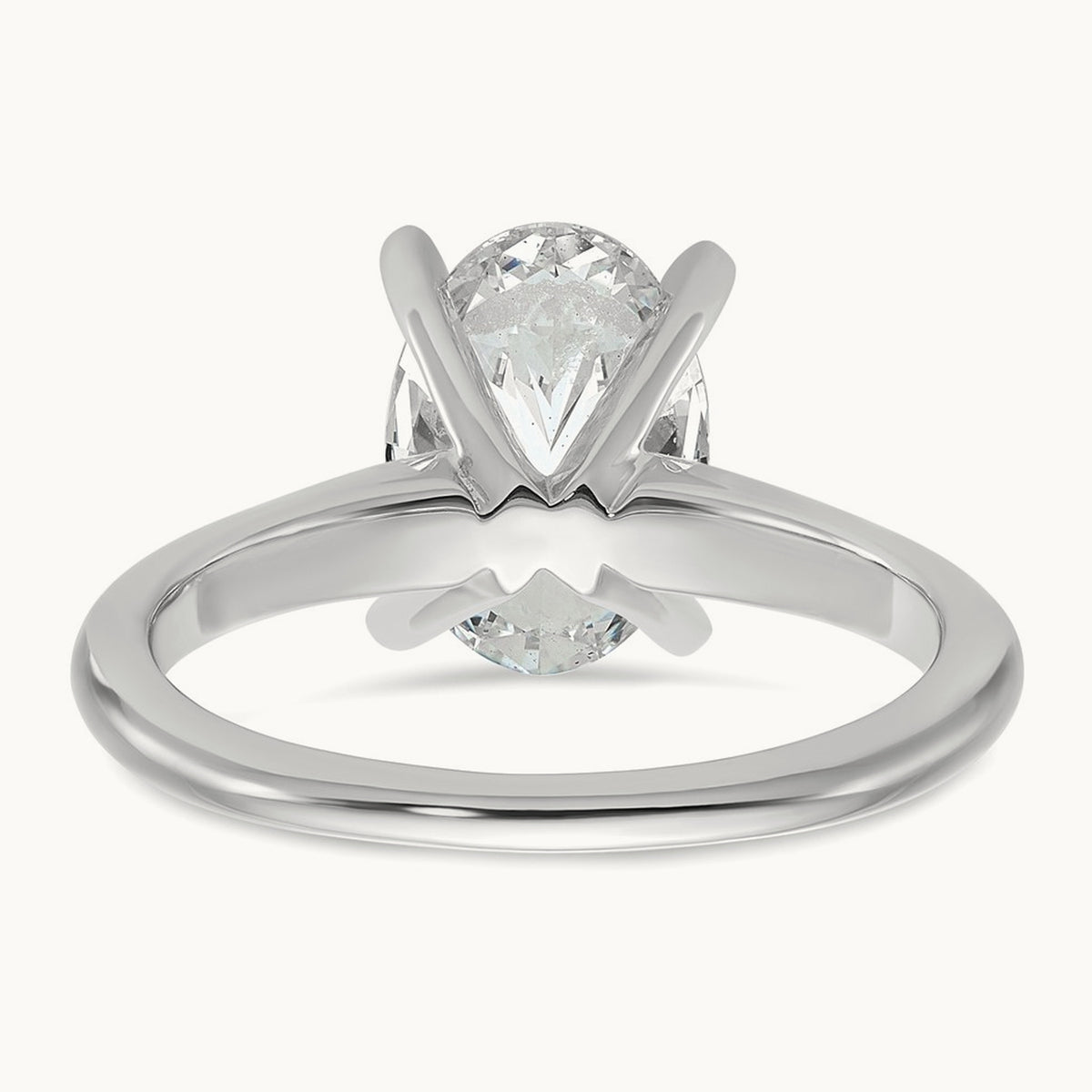 Oval Solitaire Engagement Ring, 0.50-5.00 ct tw Lab-Grown Diamond — 2 1/4 ct, VS (Best) · Certified, 14K White Gold