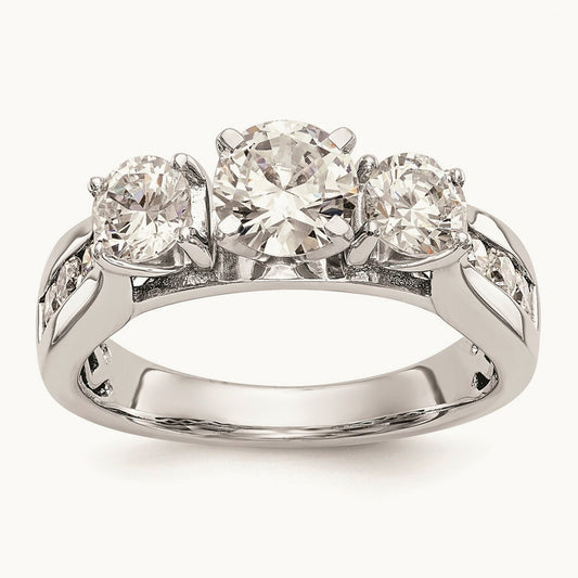 Peg Set 3-Stone Engagement Ring Mounting