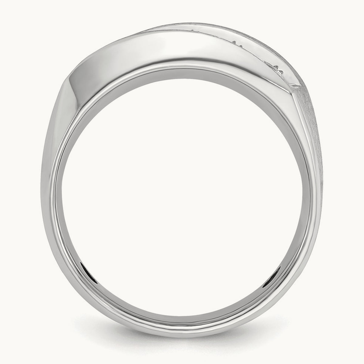 IBGoodman Men's Polished & Satin 5-Stone Diamond Ring, 14K White Gold