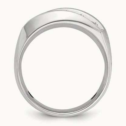 IBGoodman Men's Polished & Satin 5-Stone Diamond Ring, 14K White Gold