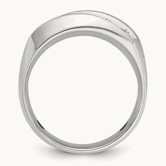 IBGoodman Men's Polished & Satin 5-Stone Diamond Ring, 14K White Gold