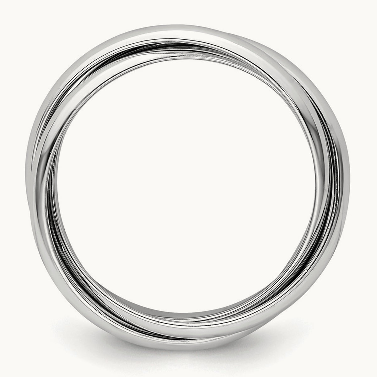Polished Rolling Ring — 14K White Gold