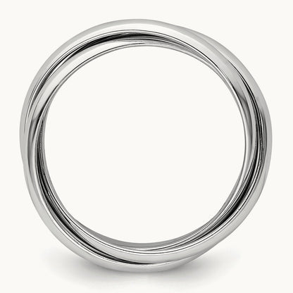 Polished Rolling Ring — 14K White Gold