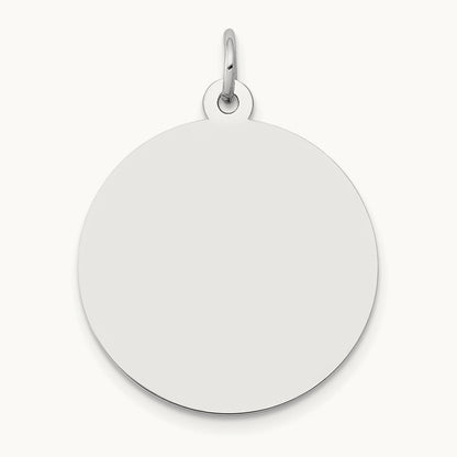 Round Disc Charm, 14K White Gold