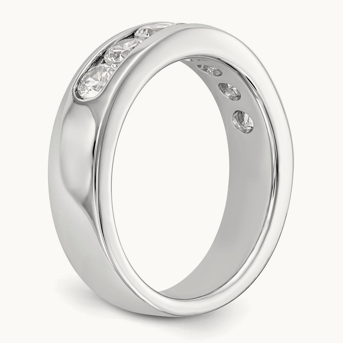 7-Stone Diamond Channel Band, Platinum