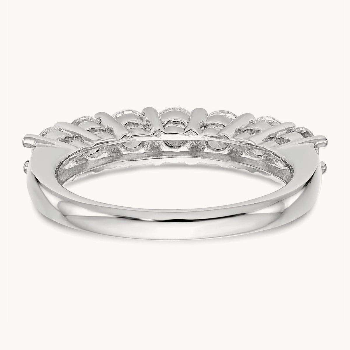 7-Stone Diamond Band, 14K White Gold
