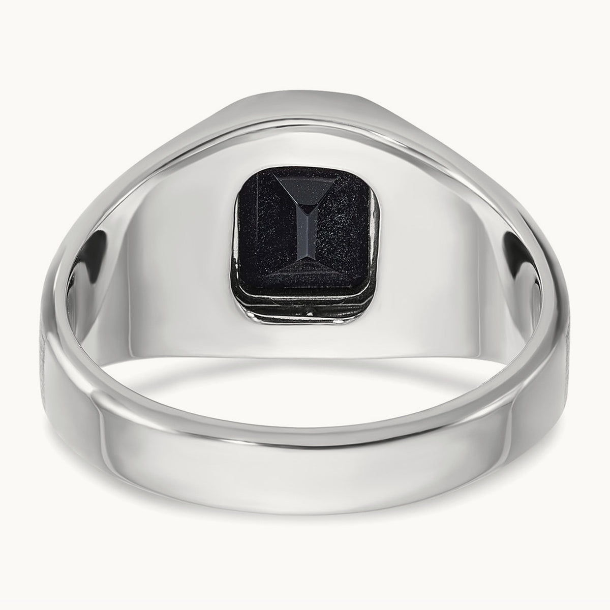 IBGoodman Men's Polished & Satin Onyx & Diamond Ring, 14K White Gold