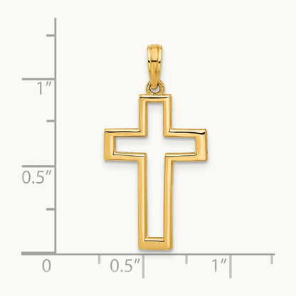 Polished Cross Pendant, 14K