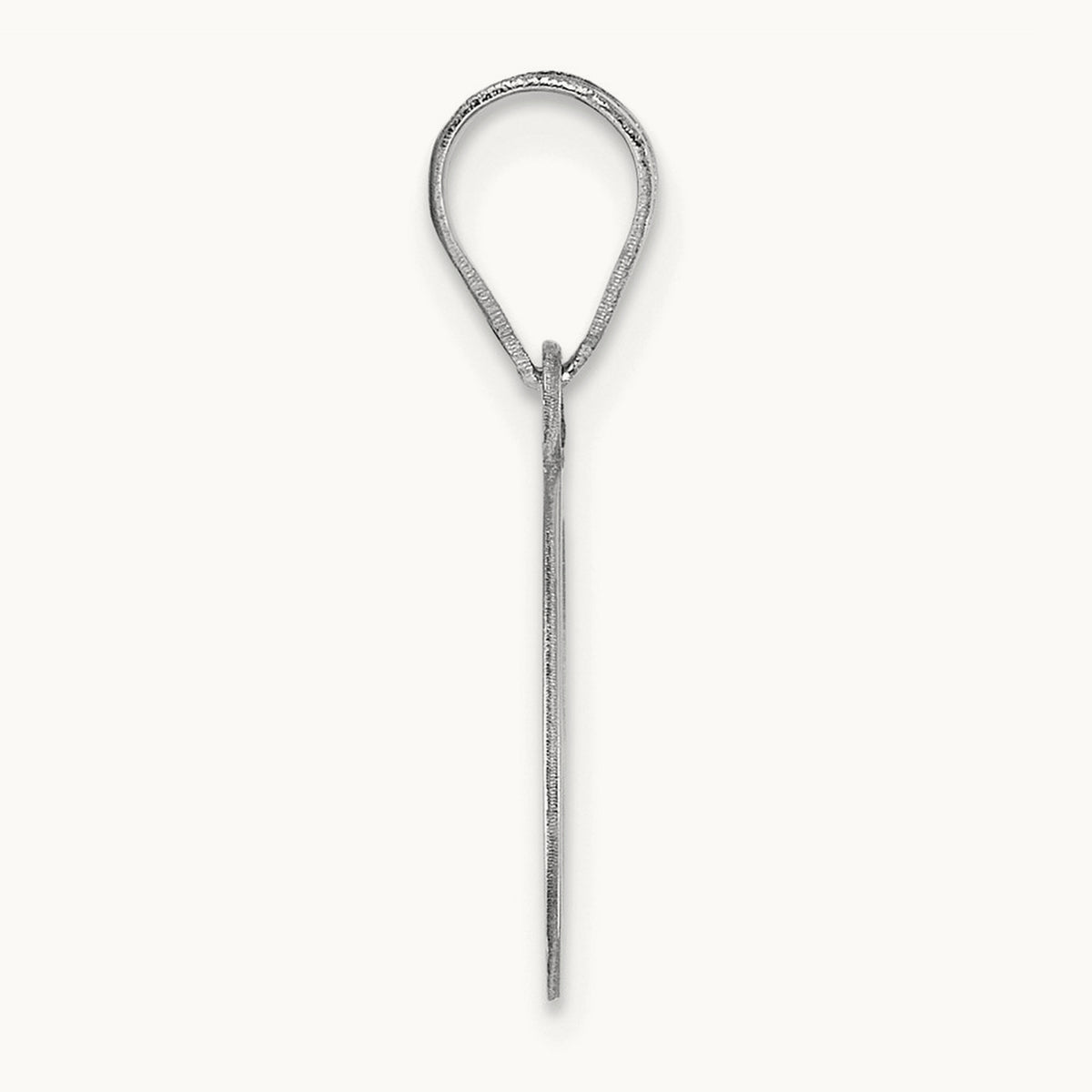 Polished Script Initial Pendant — 14K White Gold, O