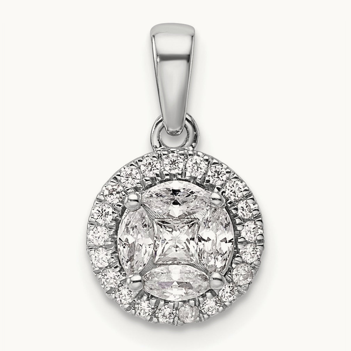 Halo Pendant, 0.50-1.00 ct tw Lab-Grown Diamond