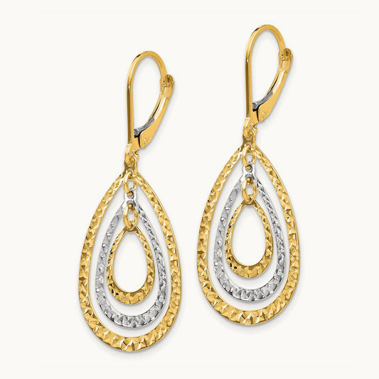 Diamond Cut Leverback Earrings — photo set