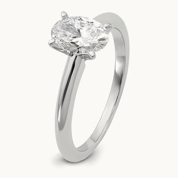 Oval 8X Ring, 1.00 ct tw Lab-Grown Diamond — 14K White Gold