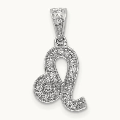 Diamond Leo Zodiac Pendant, 14K White Gold