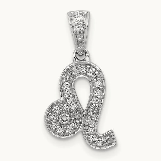 Diamond Leo Zodiac Pendant, 14K White Gold