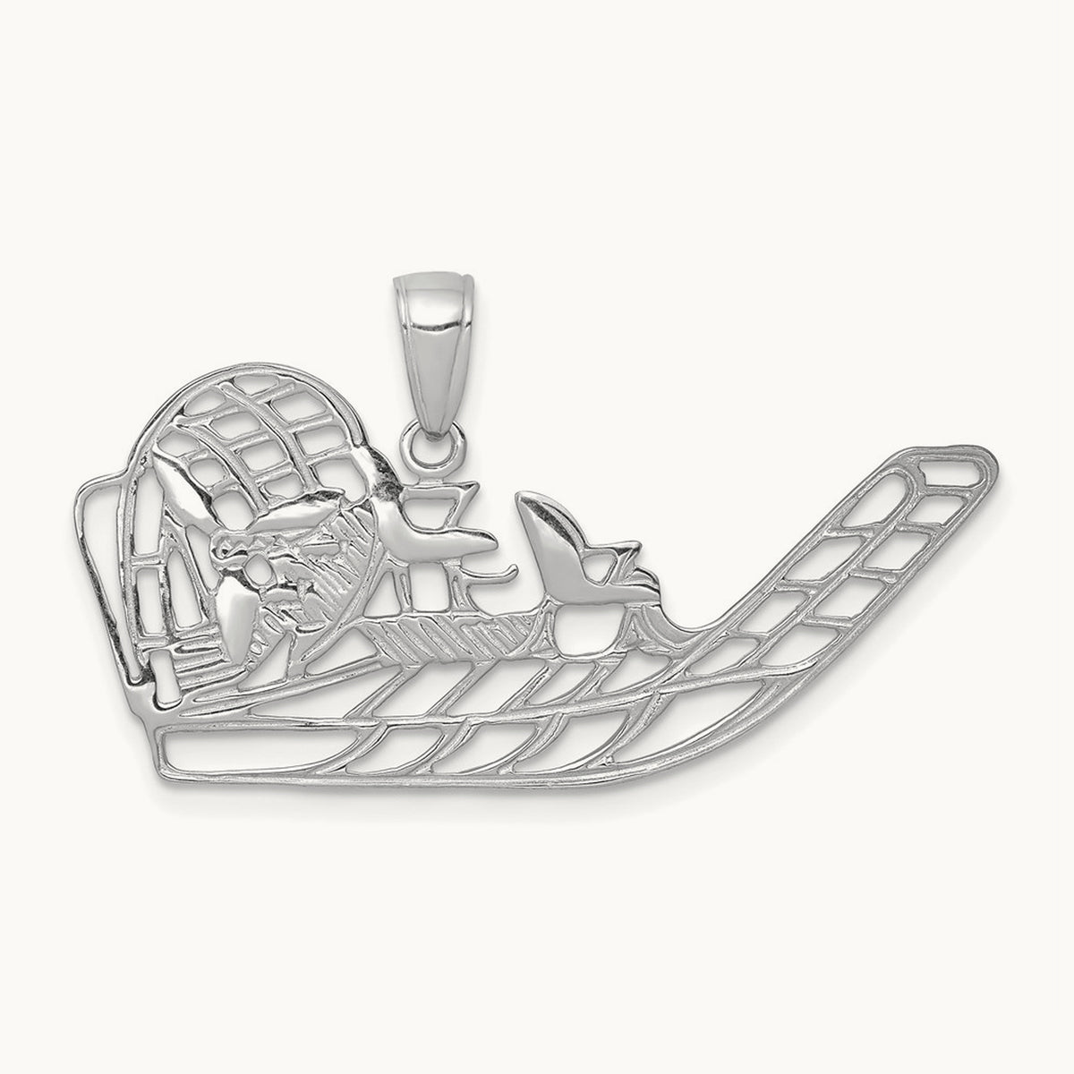 Air Boat Pendant — 14K White Gold