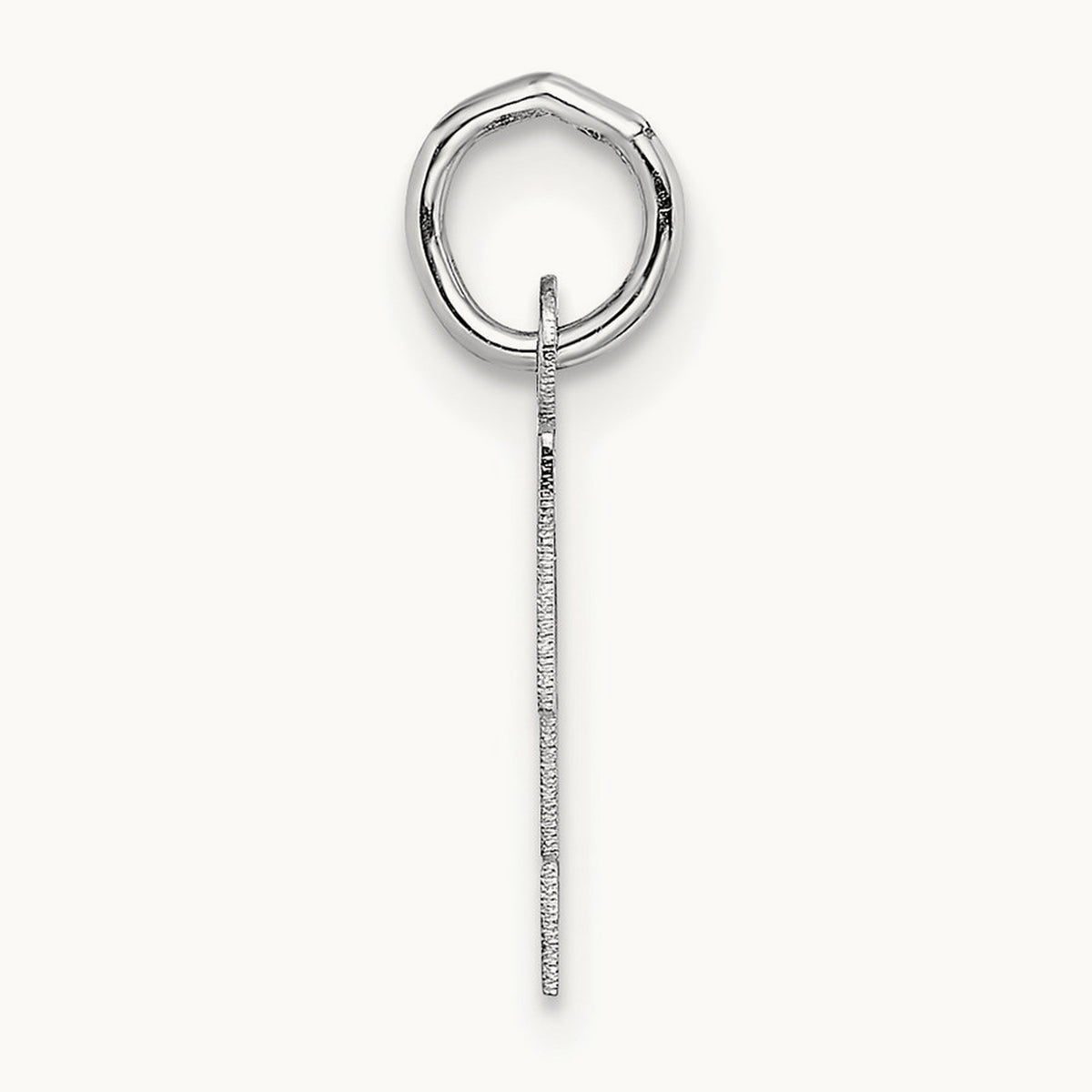 Small Block Initial Charm — 14K White Gold, T