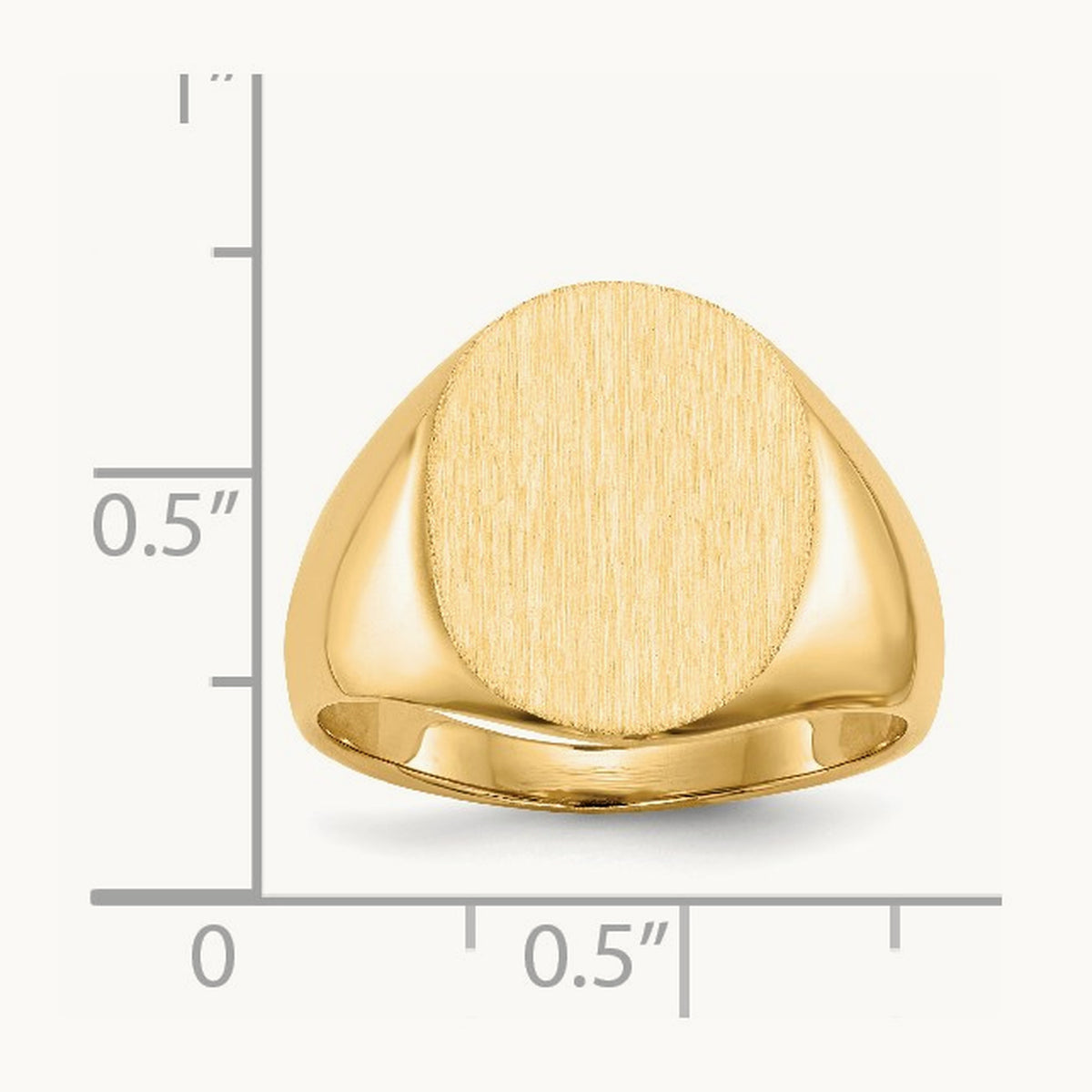 13.0x16. Closed Back Signet Ring, 0mm, 14K