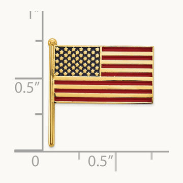 Enameled Flag Tie Tac, 14K